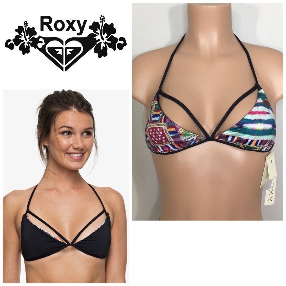 ROXY reversible multicolored bikini top. NWT